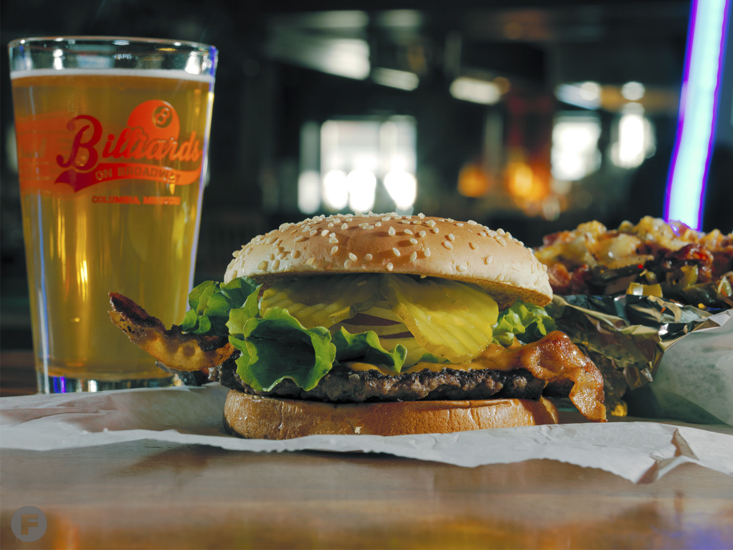 Famous Billiards Burger at Billiards on Broadway